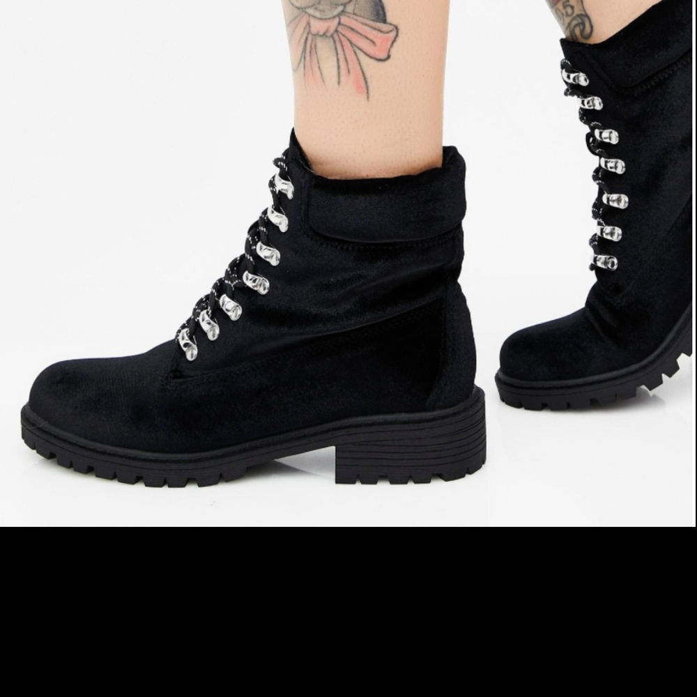 Dolls Kill black velvet boots
